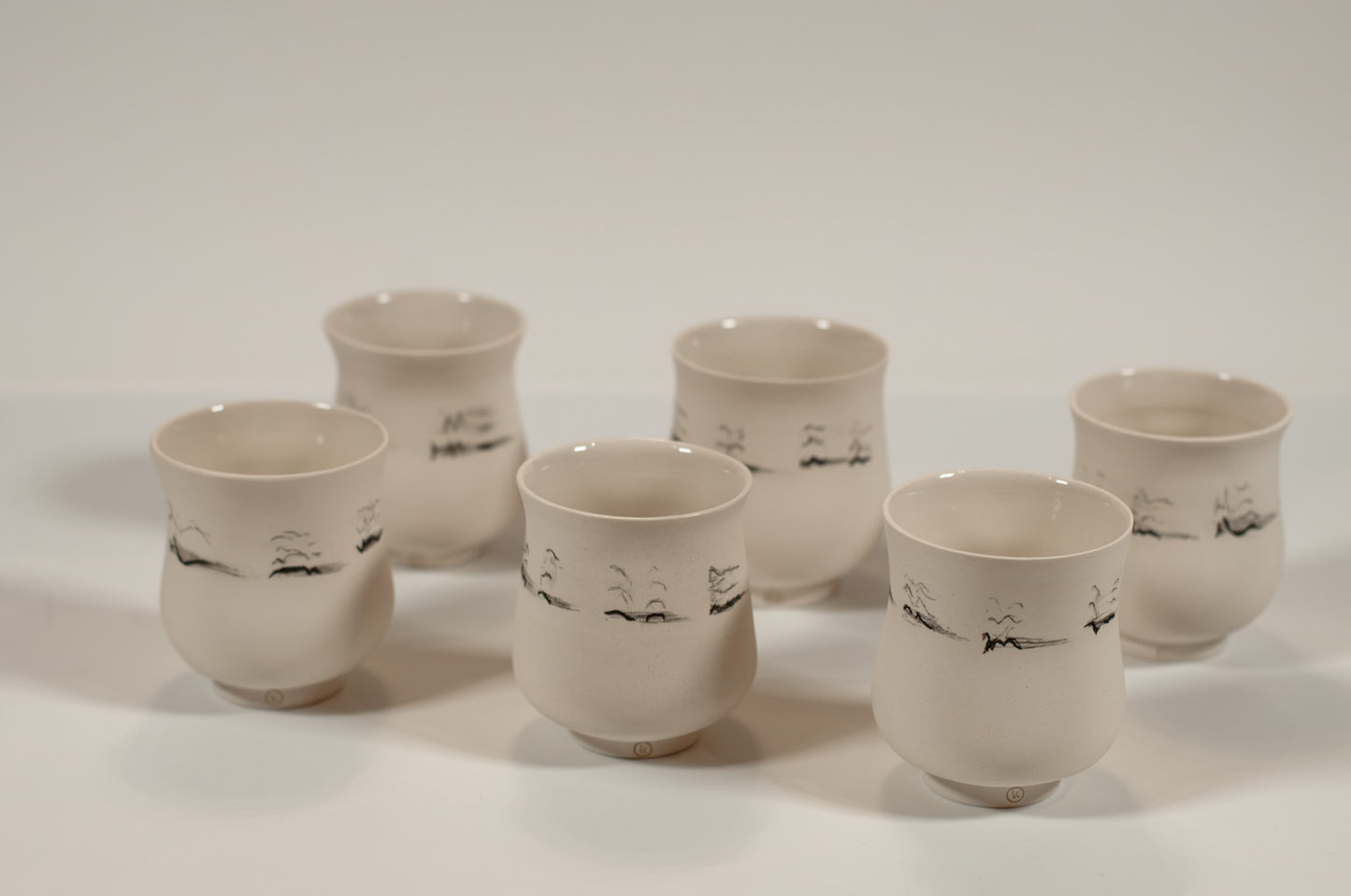 Handmade porcelain espresso cup from the Echo Collection, small ceramic cup with smooth tactile finish