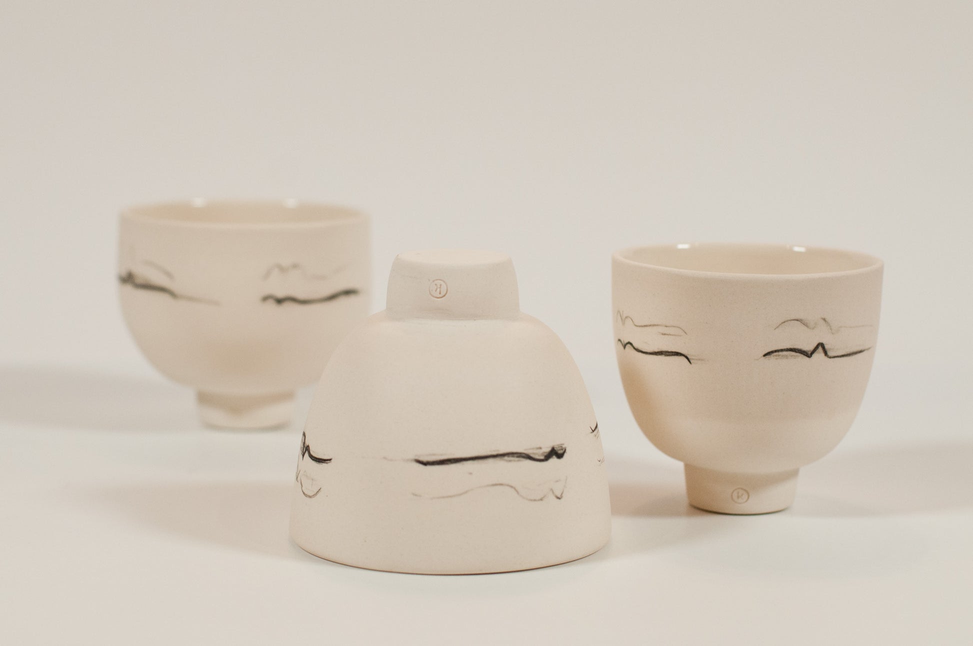 Handmade Canadian porcelain cortado cup from the Echo Collection, small ceramic cup with smooth tactile finish, 6 oz