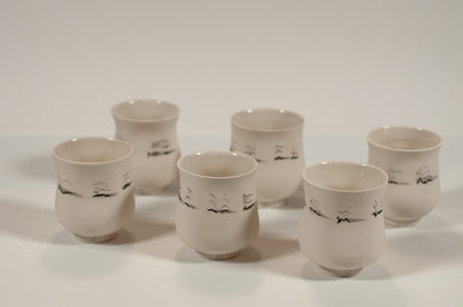 Handmade porcelain espresso cup from the Echo Collection, small ceramic cup with smooth tactile finish