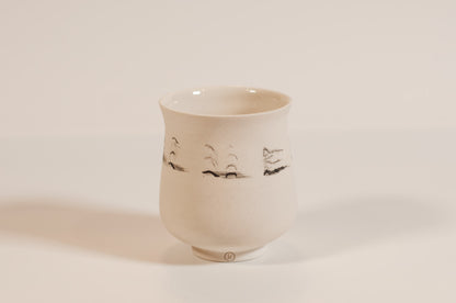 Handmade porcelain espresso cup from the Echo Collection, small ceramic cup with smooth tactile finish