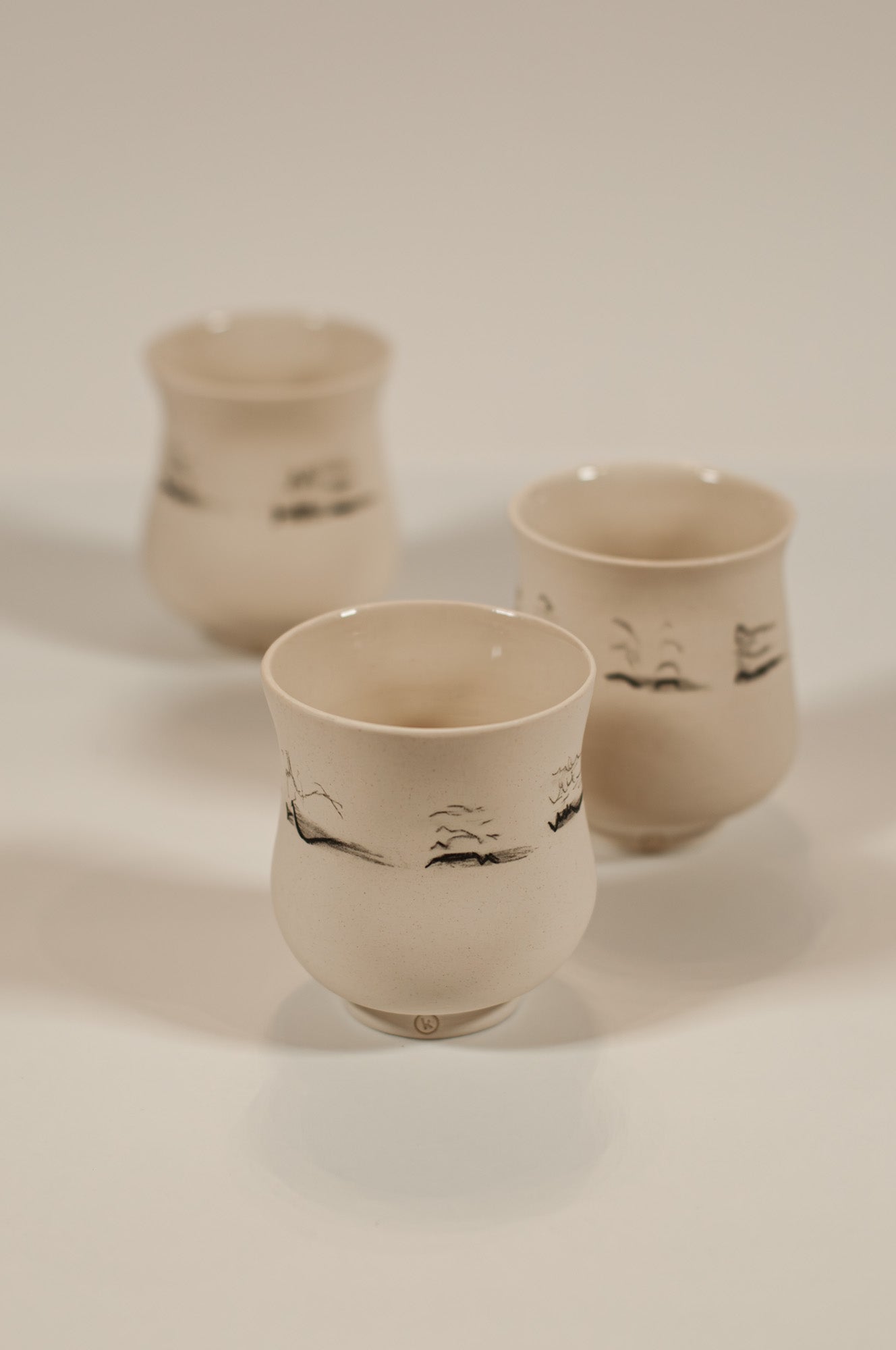 Lightweight and robust porcelain espresso cup, small batch handmade cup for coffee or tea